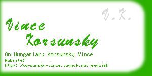 vince korsunsky business card